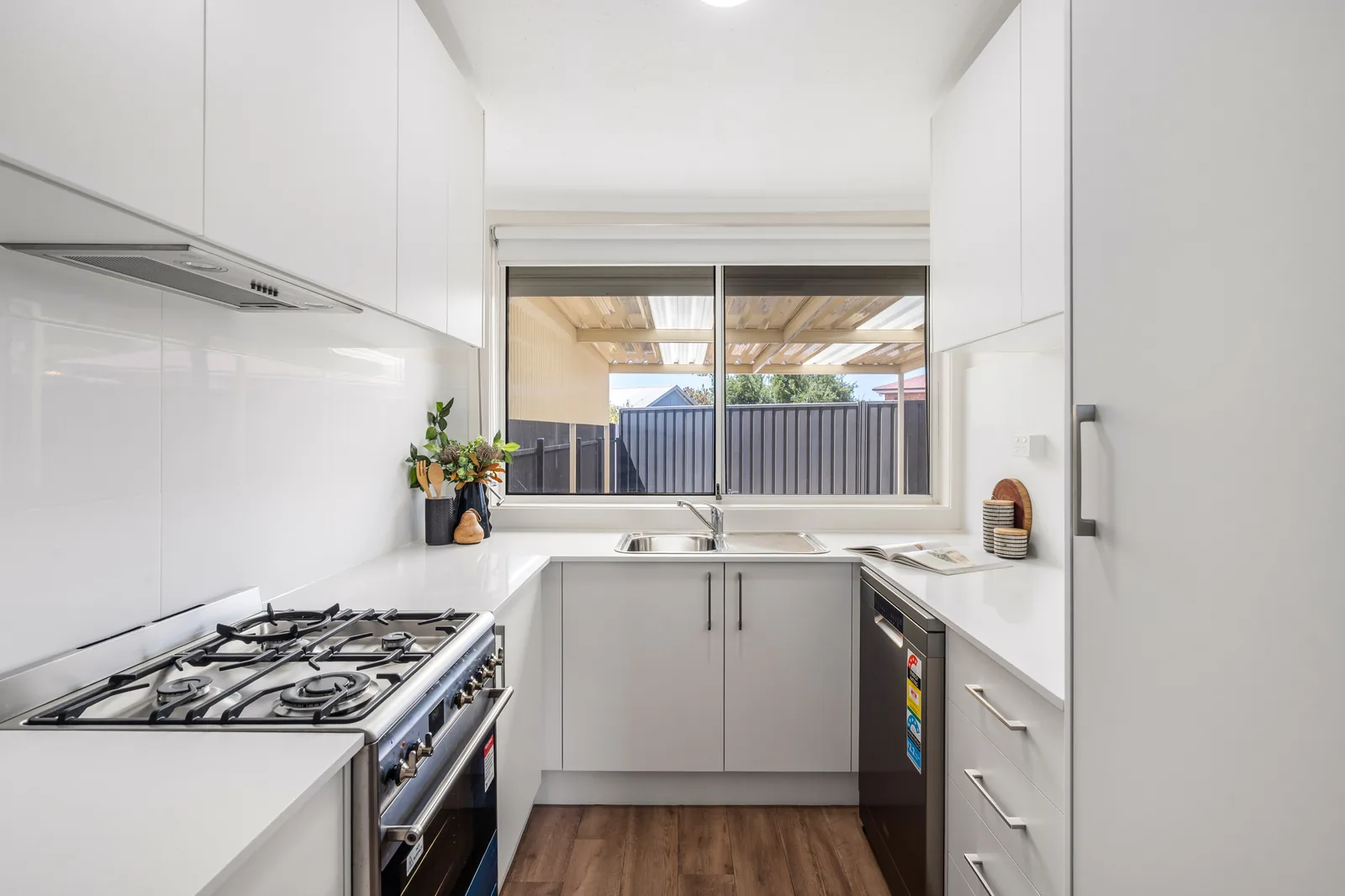 Modern kitchen with gas cooktop